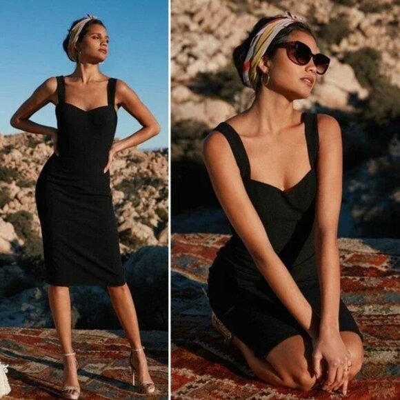 Dress the Population Dresses & Skirts - Dress The Population Nicole Cocktail Midi Dress Black Size S NWT